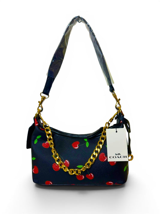 Damen Handtasche trendig & elegant in der Farbe Schwarz/Kirschen