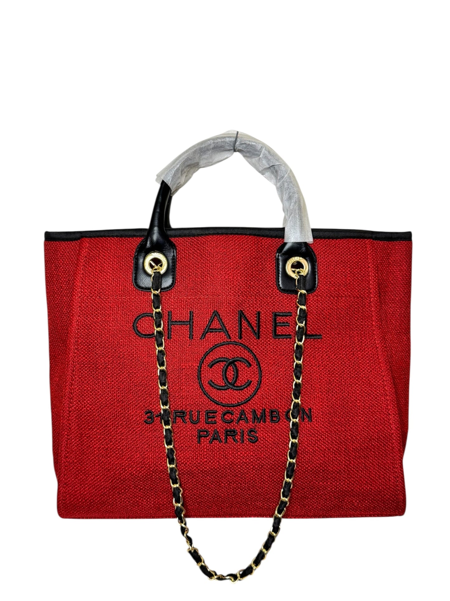 Damen Handtasche trendig & elegant in der Farbe Rot/Schwarz
