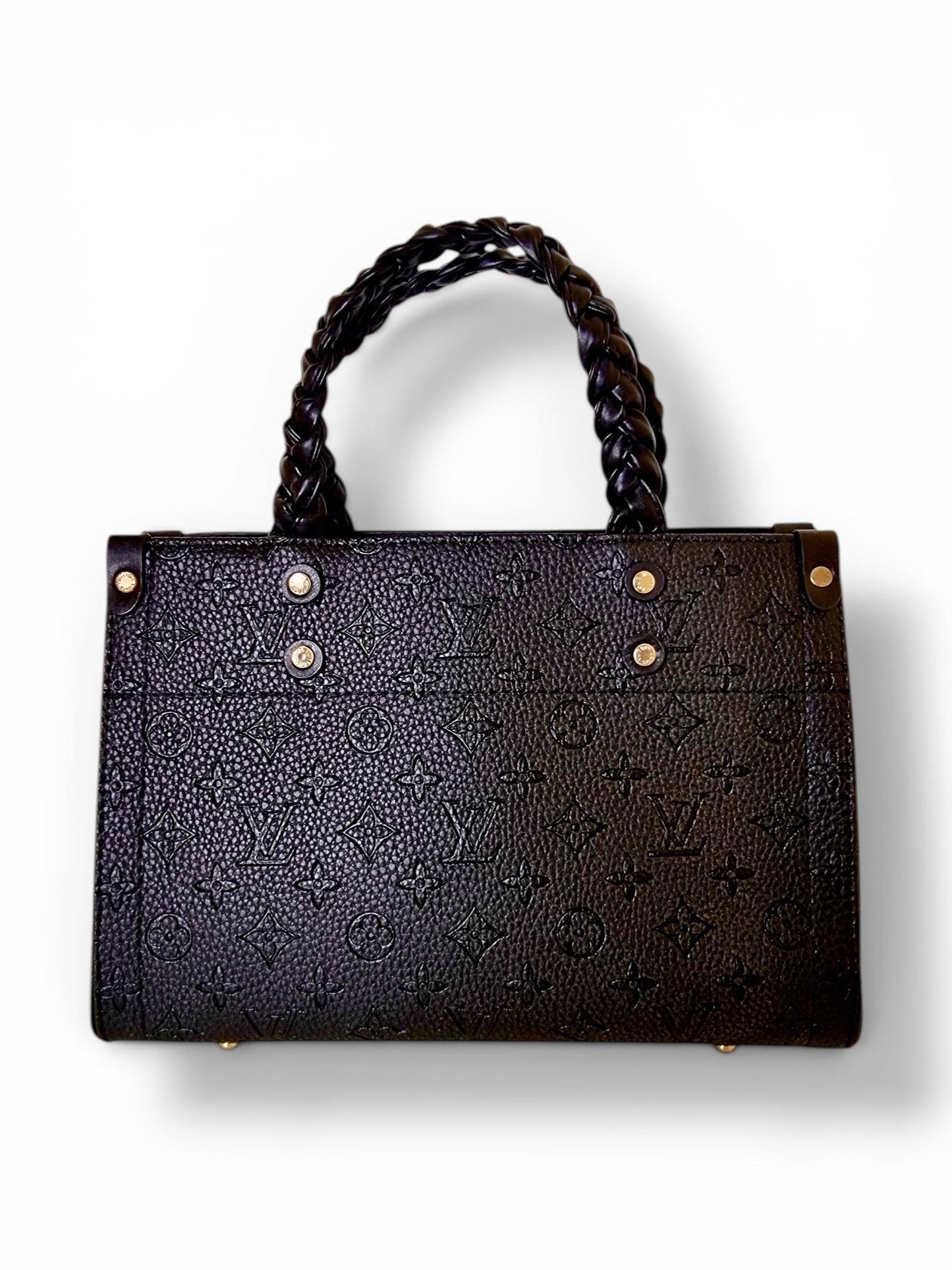 Damen Handtasche trendig & elegant in der Farbe Schwarz geflochten