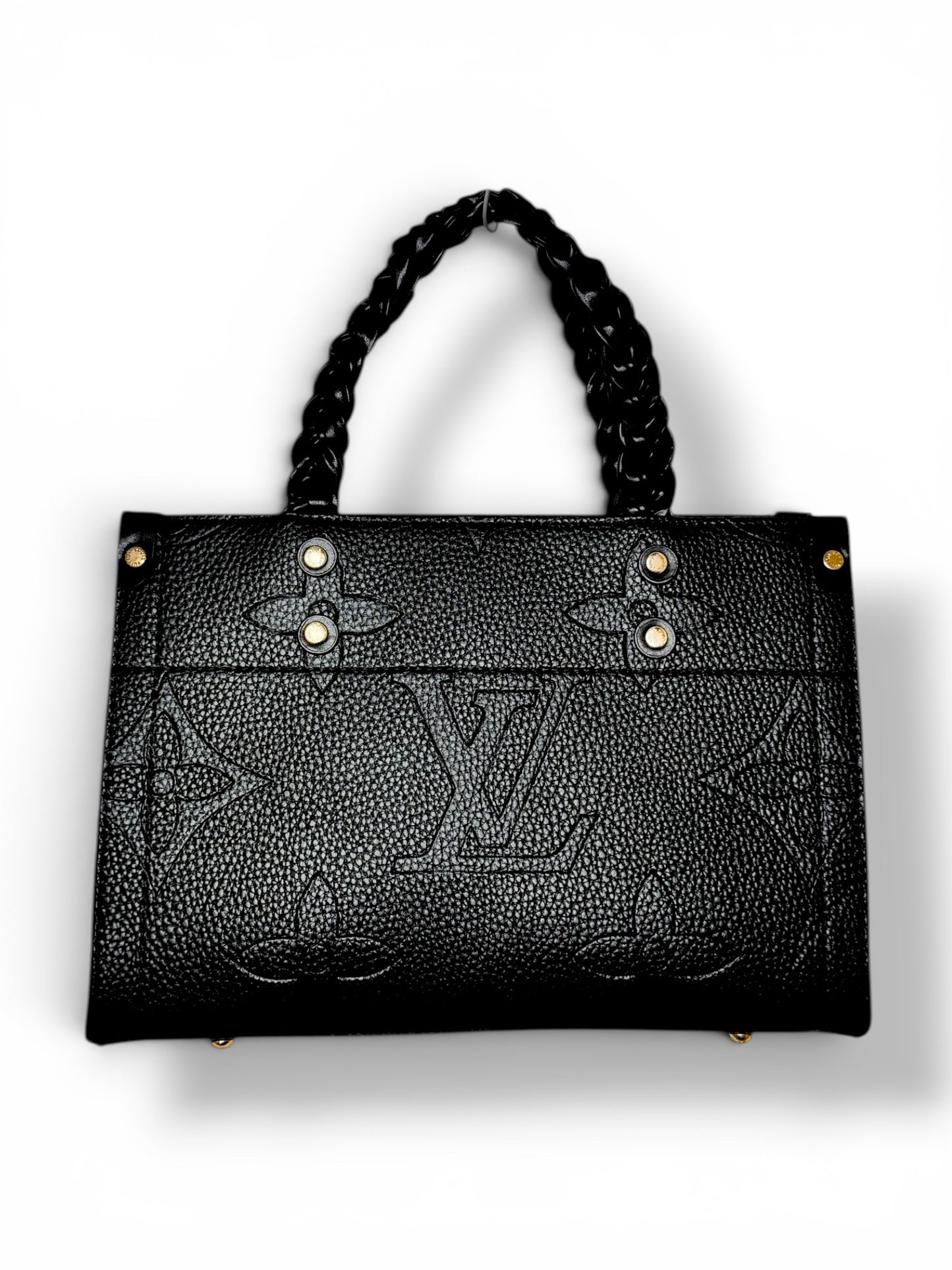 Damen Handtasche trendig & elegant in der Farbe Schwarz geflochten