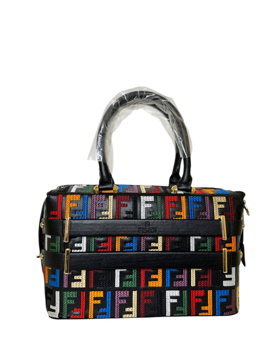 Damen Handtasche trendig & elegant Farbenmix/Schwarz