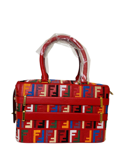 Damen Handtasche trendig & elegant Farbenmix/Rot