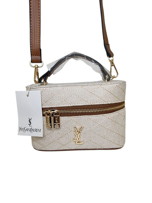 Kosmetiktasche trendig & elegant in der Farbe Beige/Braun