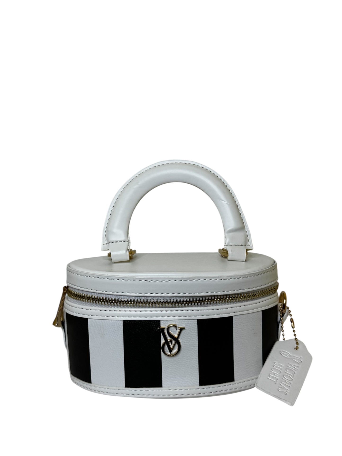 Kosmetiktasche trendig & elegant in der Farbe Weiß/Schwarz