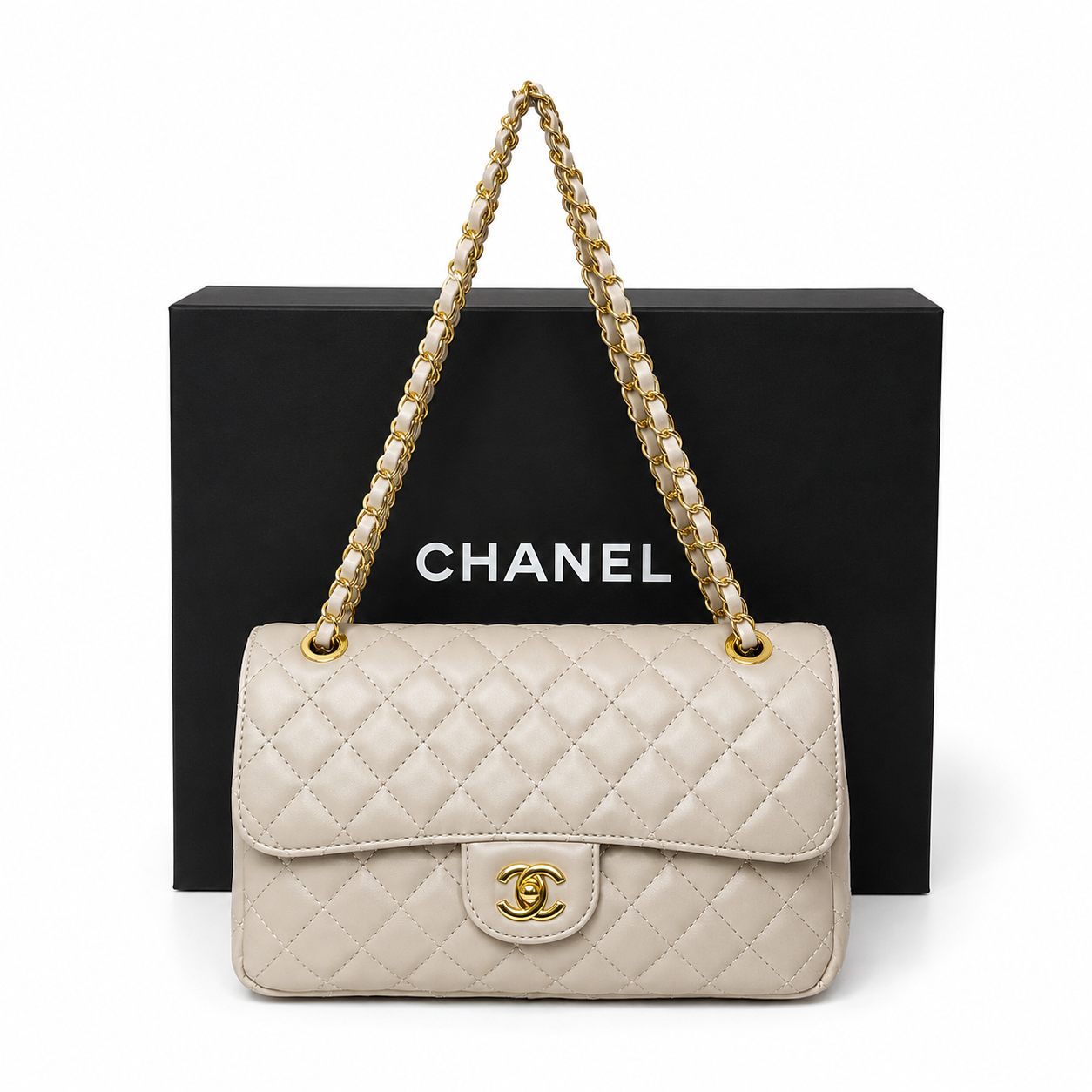 Damen Umhängetasche trendig & elegant in der Farbe Taupe