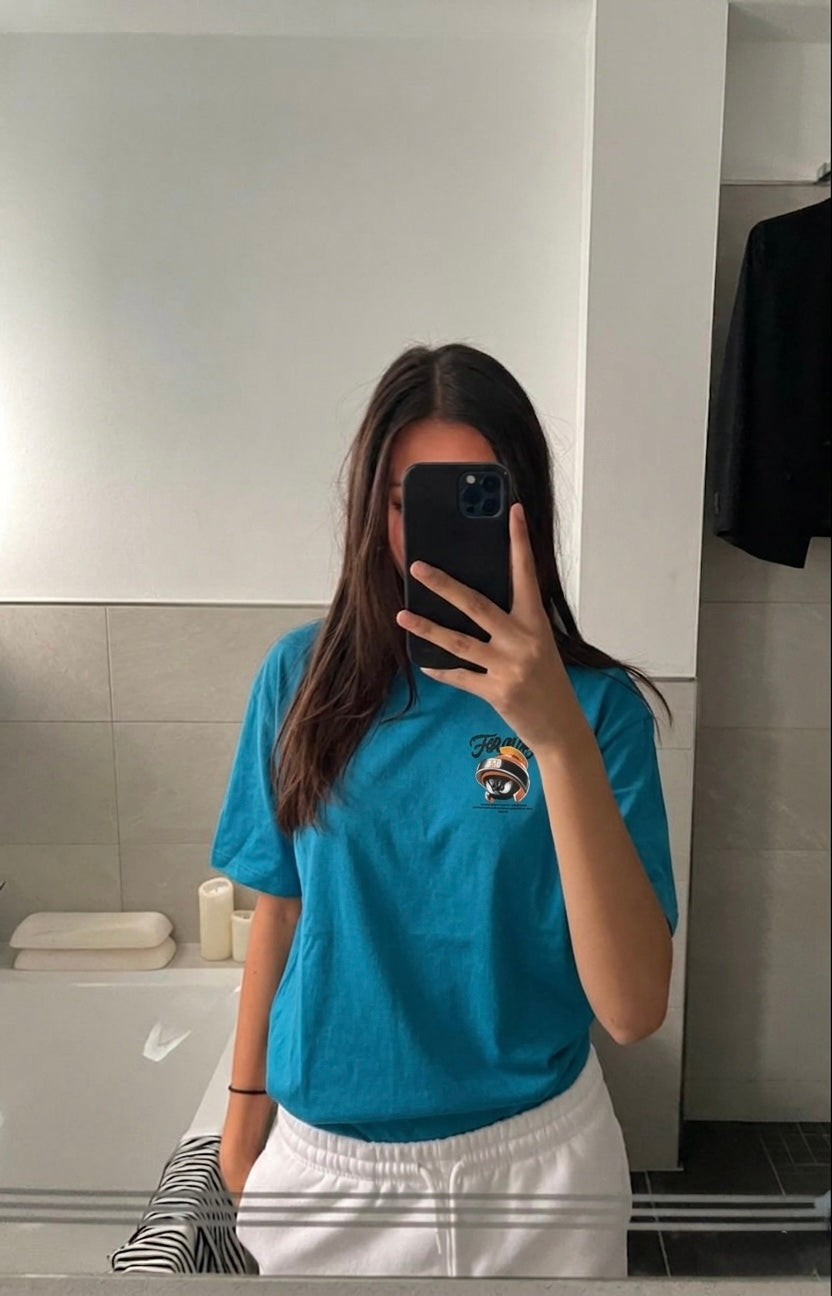 Unisex T-Shirt in Türkis/Grün mit Duck Print, Sportlich & Streetstyle Größe XL