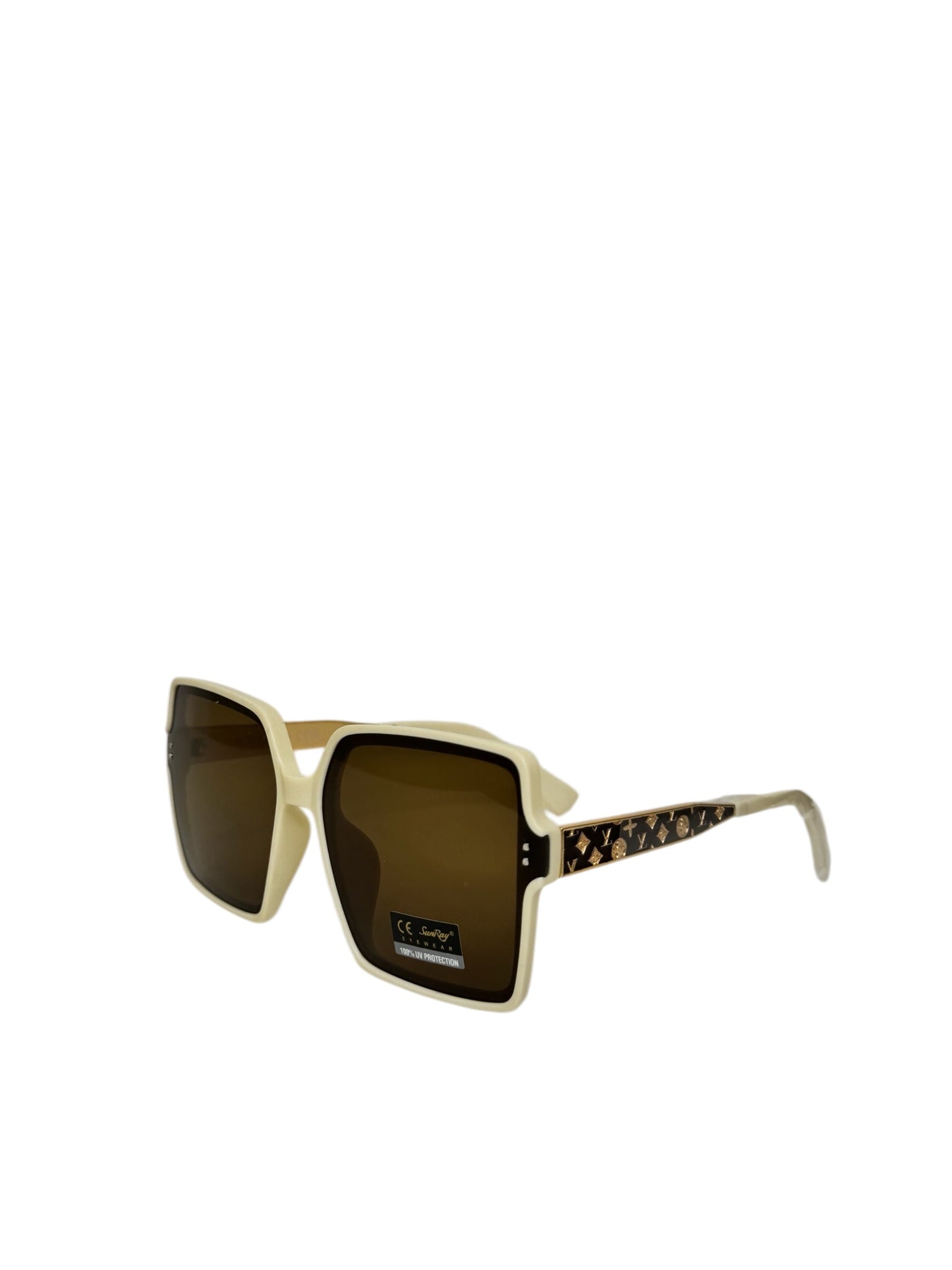 Damen Sonnenbrille trendig & elegant in der Farbe Beige