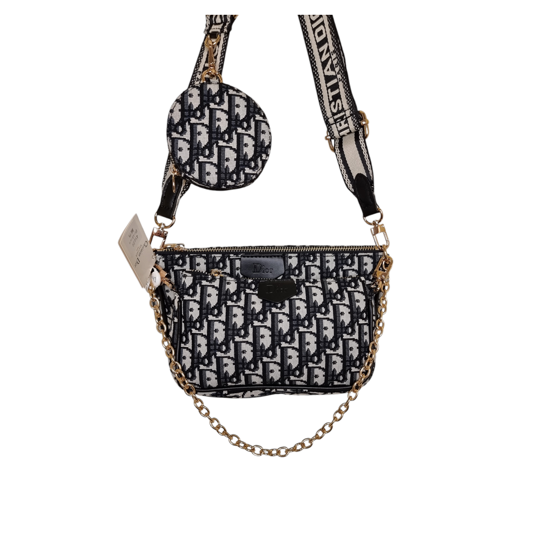 Crossbody Bag. Set 3.-Teilig Damen Umhängetasche in der Farbe Schwarz/Blau
